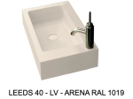 Lave-mains, sur mesure : L 50 à 80 x P 35 à 51 cm, finition lisse mate, 10 couleurs au choix, Anti bactérien, résine Akrytan® teinté dans la masse, Livraison Offerte.